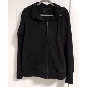 Athleta Black Triumph Full Zip Hoodie XL cozy athleisure